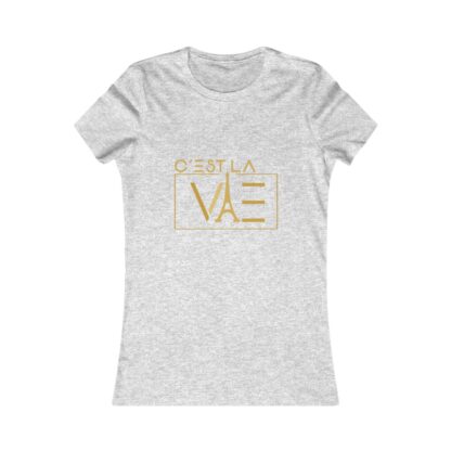 C'est La Vie, Women's Fav T-shirt with Gold CLV  Logo 0121 - Image 6