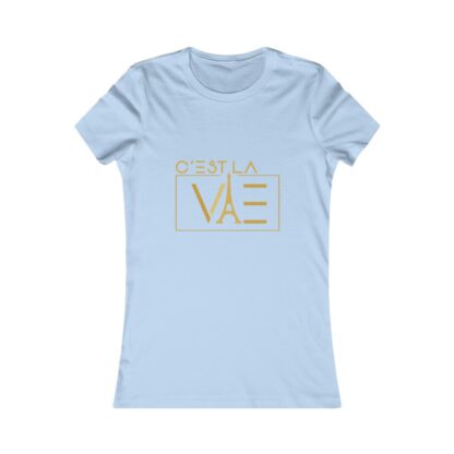 C'est La Vie, Women's Fav T-shirt with Gold CLV  Logo 0121 - Image 5