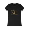 C'est La Vie, Women's Fav T-shirt with Gold CLV  Logo 0121 - Image 3