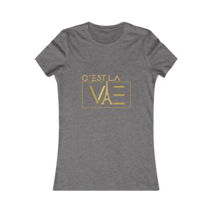 C'est La Vie, Women's Fav T-shirt with Gold CLV  Logo 0121 - Image 2