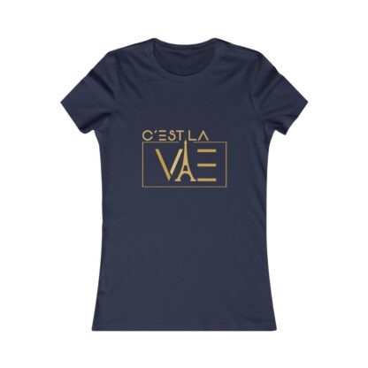 C'est La Vie, Women's Fav T-shirt with Gold CLV  Logo 0121 - Image 8