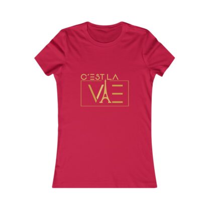 C'est La Vie, Women's Fav T-shirt with Gold CLV  Logo 0121 - Image 11