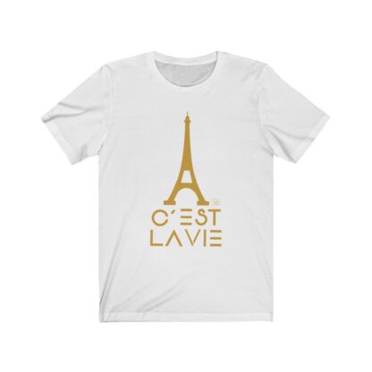 C'est La Vie,Jersey Short Sleeve T-shirt with Golden CLV Tower Logo 0201