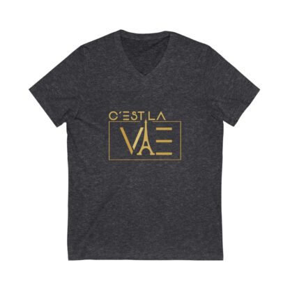 C'est La Vie, Jersey Short Sleeve V-Neck T Shirt with Gold CLV Logo 0161 - Image 7