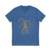 C'est La Vie, Jersey Short Sleeve V-Neck Tee with Gold CLV Tower 0160 - Image 9