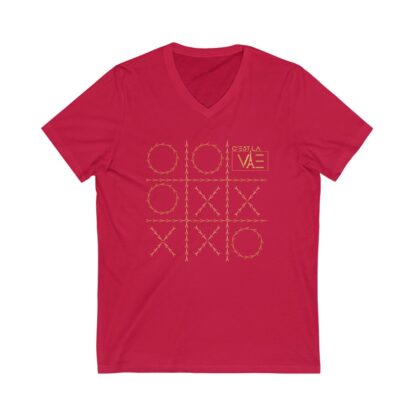 C'est La Vie, Jersey Short Sleeve V-Neck Tee with CLV GO PLAY Logo 0162 - Image 9