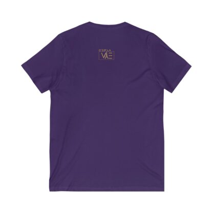 C'est La Vie, Jersey Short Sleeve V-Neck Tee with Gold CLV Tower 0160 - Image 16