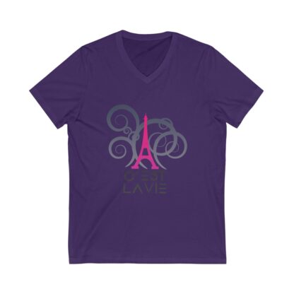 C'est La Vie, Jersey Short Sleeve V-Neck T-Shirt  0159 - Image 15