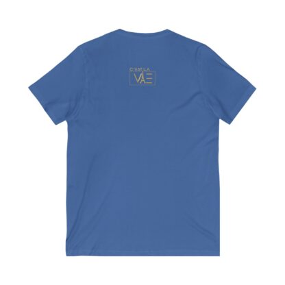 C'est La Vie, Jersey Short Sleeve V-Neck Tee with Gold CLV Tower Logo 0163 - Image 8