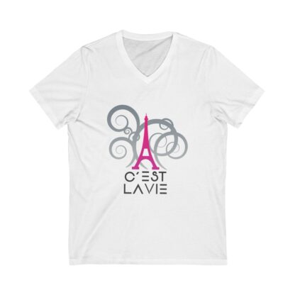 C'est La Vie, Jersey Short Sleeve V-Neck T-Shirt  0159