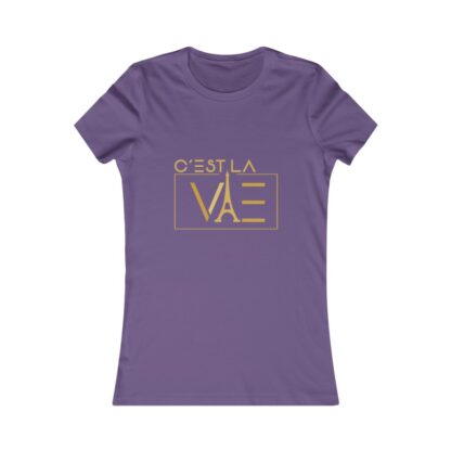 C'est La Vie, Women's Fav T-shirt with Gold CLV  Logo 0121 - Image 9