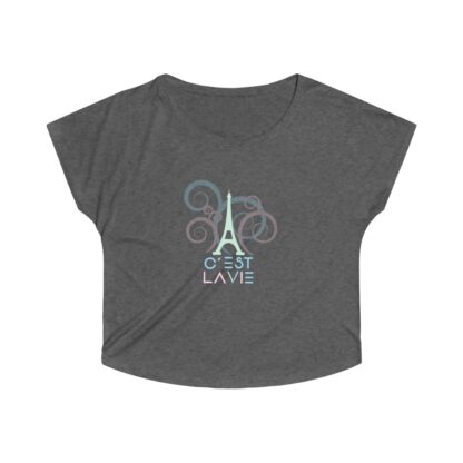 C'est La vVie, Women's Tri-Blend Dolman with Illustration and Logo 0106 - Image 3