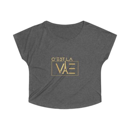 C'est La Vie, Women's Tri-Blend Dolman T-shirt With Gold Logo 0114