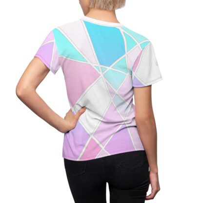 C'est La Vie, Women's All Over  Print  T-shirt, Geo theme in Pastels - Image 6