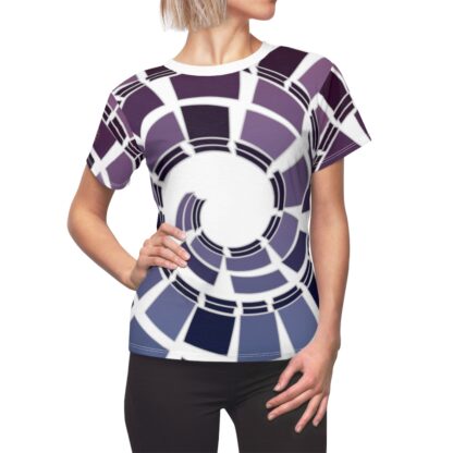 C'est La Vie, Women's Custom Line Cut & Sew Tee With Blue And Purple Swirl And CLV  Logo 0217 - Image 5