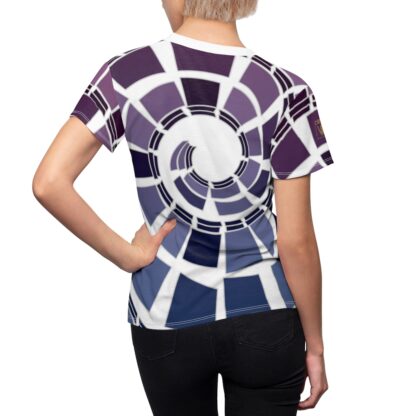 C'est La Vie, Women's Custom Line Cut & Sew Tee With Blue And Purple Swirl And CLV  Logo 0217 - Image 6