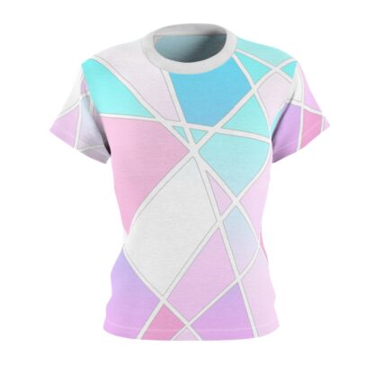 C'est La Vie, Women's All Over  Print  T-shirt, Geo theme in Pastels - Image 8