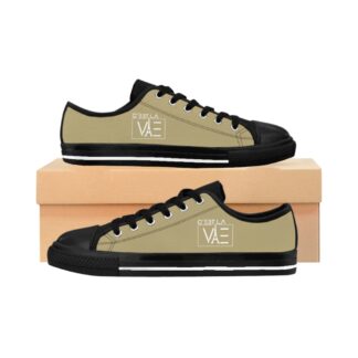 C'est La Vie, Women's Classic Sneakers, Dust, with White CLV Logo