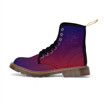 C'est La Vie Women's Canvas Boots Red & Blue with our  CLV Logo - Image 2