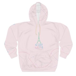 C'est La Vie,  Custom Line,  Pullover Hoodie, With Wave Pastel And Classic CLV Logo0141