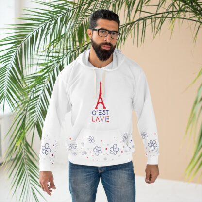 C'est La Vie,  Custom Line, Pullover Hoodie, Flowers in Blue With CLV Logo 0149 - Image 3