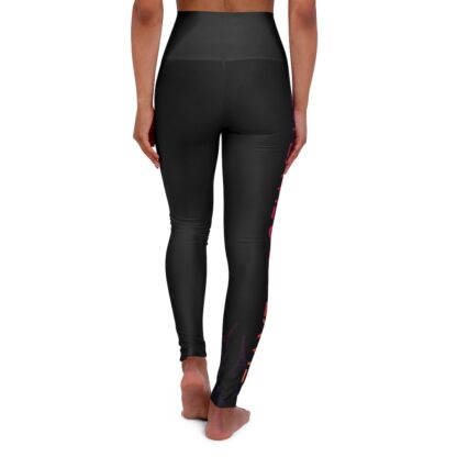 C'est La Vie, High Waisted Yoga Leggings With Pink & Purple CLV Text - Image 3