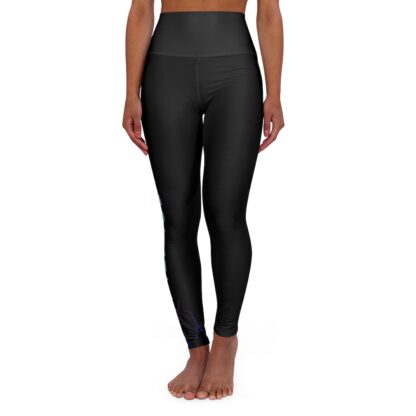 C'est La Vie, High Waisted Yoga Leggings With Double Pastel CLV Text - Image 2