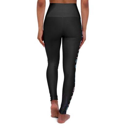 C'est La Vie, High Waisted Yoga Leggings With Double Pastel CLV Text - Image 3