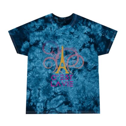 C'est La Vie, Tie-Dye T-shirt CLV  Gold Tower on Crystals  0156