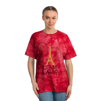 C'est La Vie, Tie-Dye T-shirt CLV  Gold Tower on Crystals  0156 - Image 7