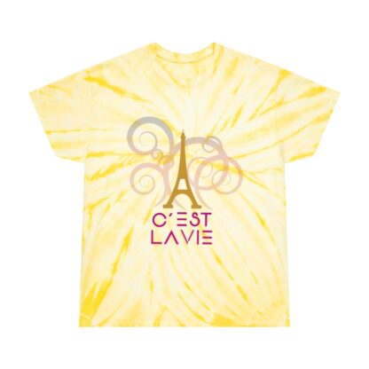 C'est La Vie, Tie-Dye Tee, Cyclone with Golden and Pink CLV Tower 0157