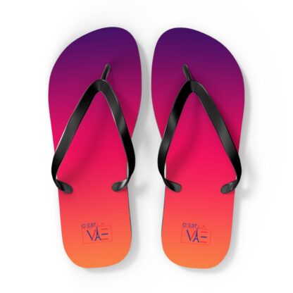 C'est La Vie Purple Pink & Orange Flip Flops with Logo - Image 2