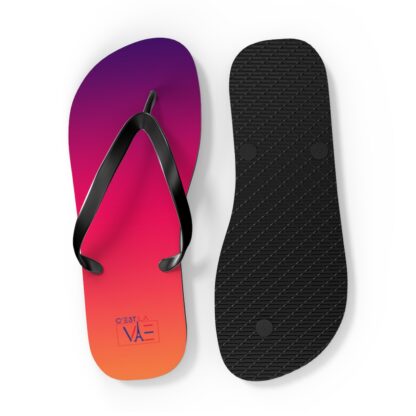 C'est La Vie Purple Pink & Orange Flip Flops with Logo - Image 3