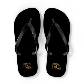 C'est La Vie Designer Flip Flops  with Gold CLV Logo