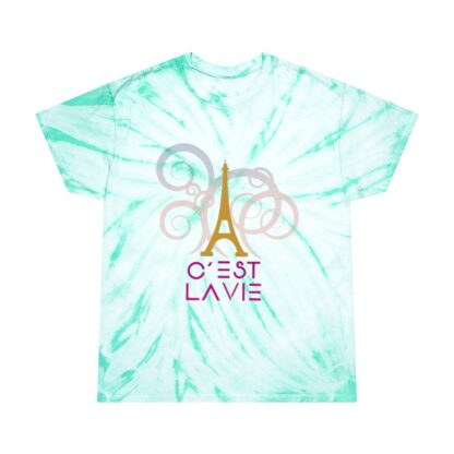 C'est La Vie, Tie-Dye Tee, Cyclone with Golden and Pink CLV Tower 0157 - Image 5