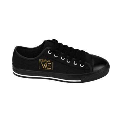 C'est La Vie, Women's Classic Sneakers, Black With CLV Gold Logo - Image 29