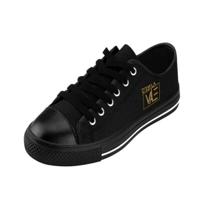 C'est La Vie, Women's Classic Sneakers, Black With CLV Gold Logo - Image 33