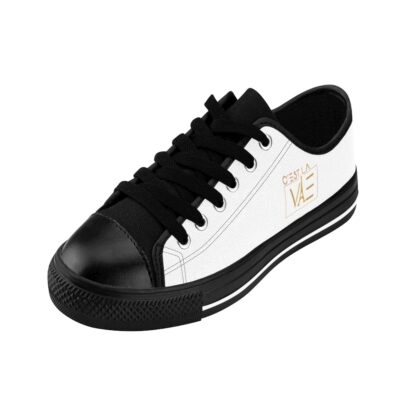 C'est La Vie, Women's Classic Sneakers, White, with Golden Logo - Image 5