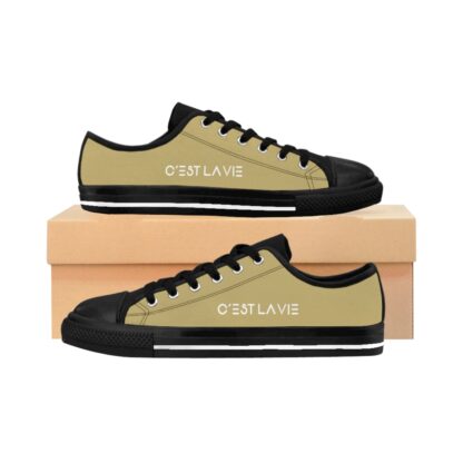 C'est La Vie, Women's Classic Sneakers In Dust with White Text