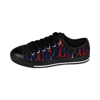 C'est La Vie, Women's Classic Sneakers, Black, Eiffel Red & Blue - Image 3