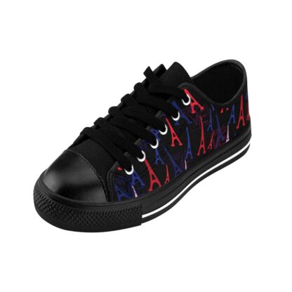 C'est La Vie, Women's Classic Sneakers, Black, Eiffel Red & Blue - Image 5