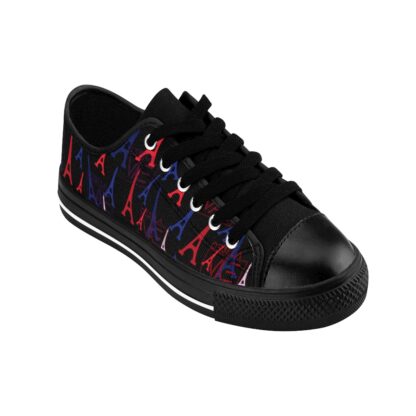 C'est La Vie, Women's Classic Sneakers, Black, Eiffel Red & Blue - Image 6